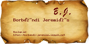 Borbándi Jeremiás névjegykártya